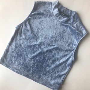 Blue Velvet Crop Top